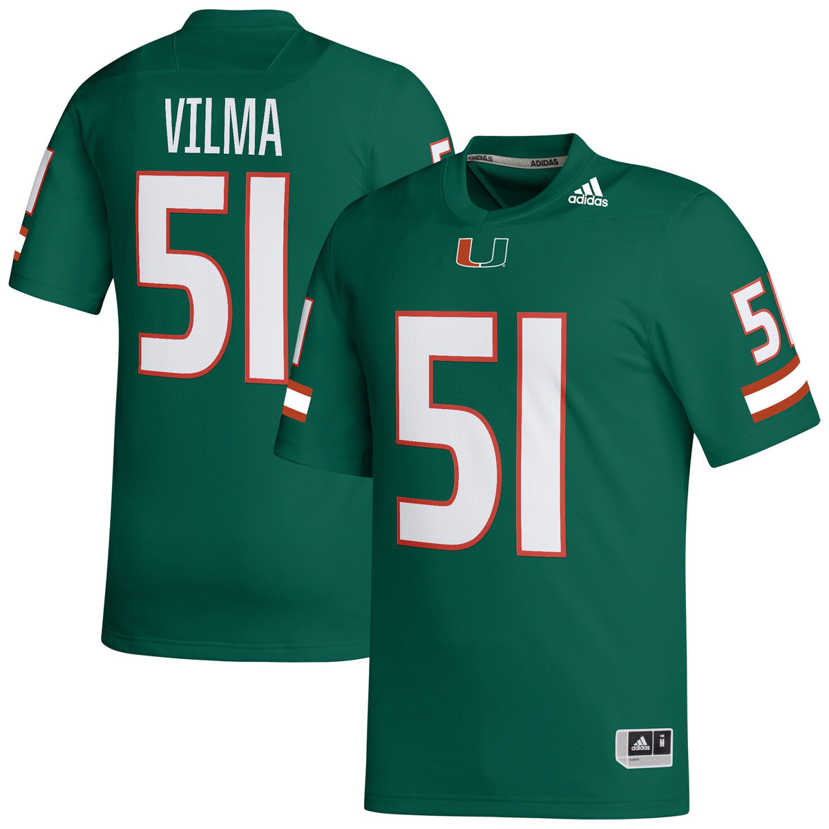 Jonathan Vilma Miami Hurricanes green jersey