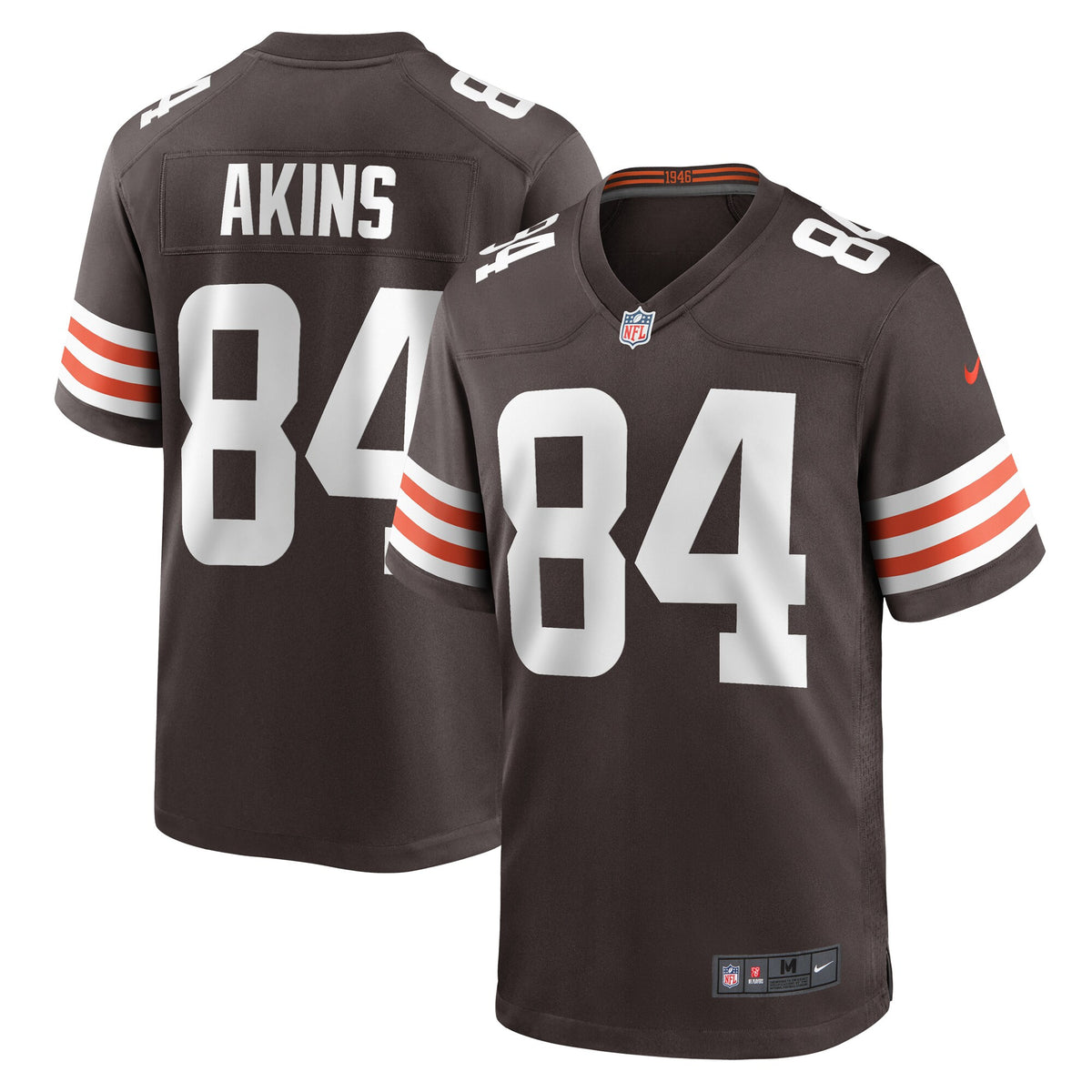 Jordan Akins Cleveland Browns brown Game jersey