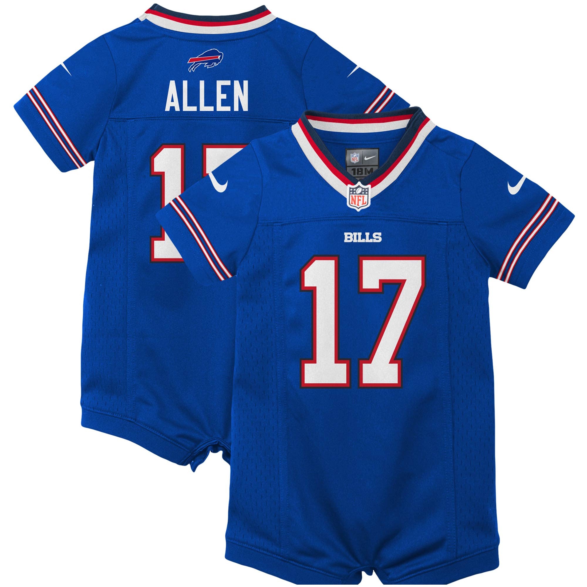 Josh Allen Newborn Romper Buffalo Bills royal jersey