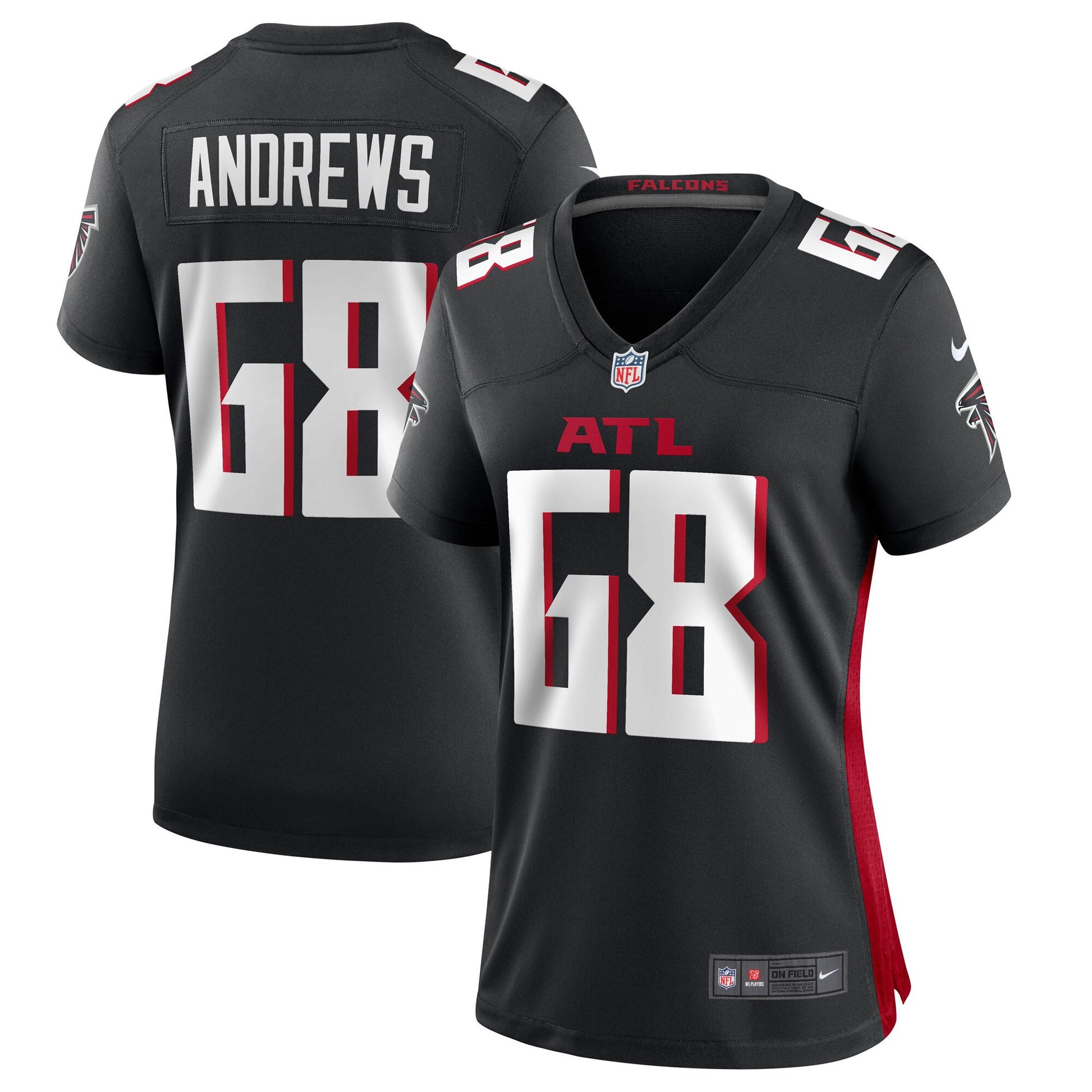 Josh Andrews Atlanta Falcons black Game jersey