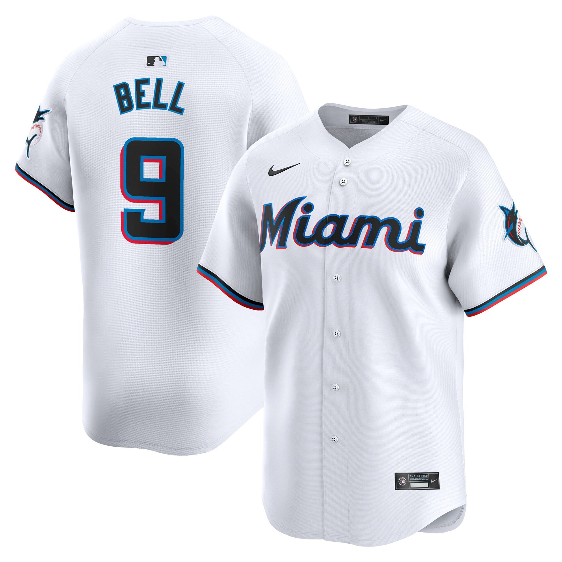 Josh Bell Miami Marlins white Limited jersey