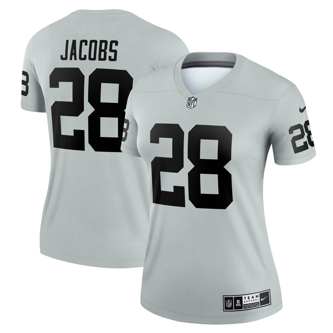Josh Jacobs Las Vegas Raiders silver Inverted Legend jersey