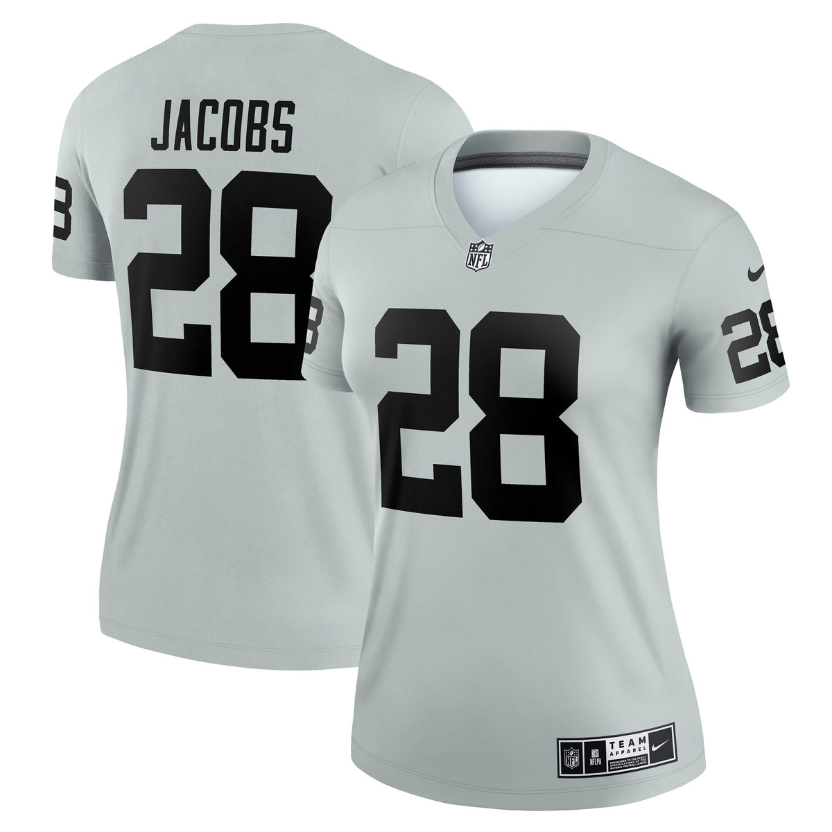 Josh Jacobs Las Vegas Raiders silver Inverted Legend jersey