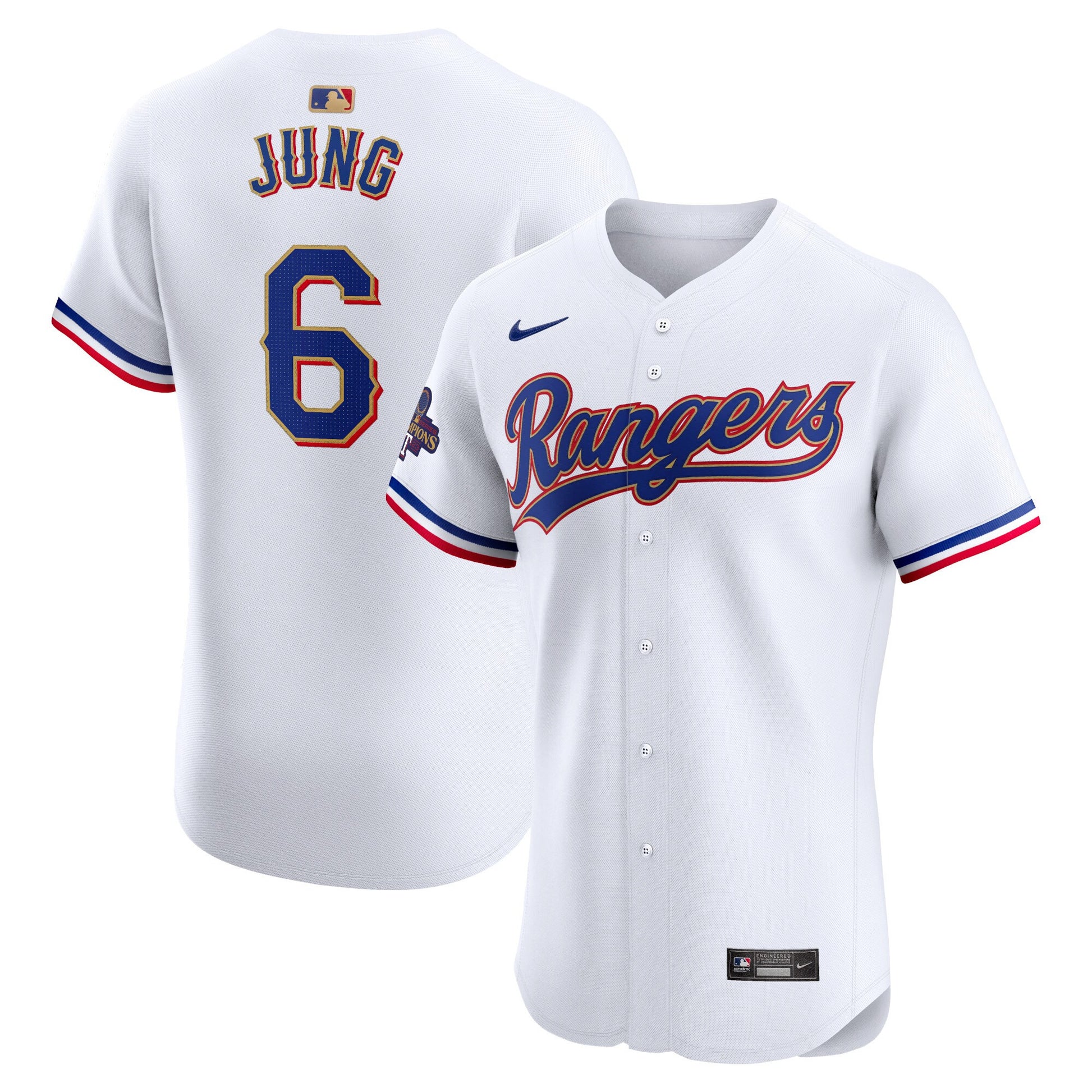 Josh Jung Texas Rangers gold Elite jersey