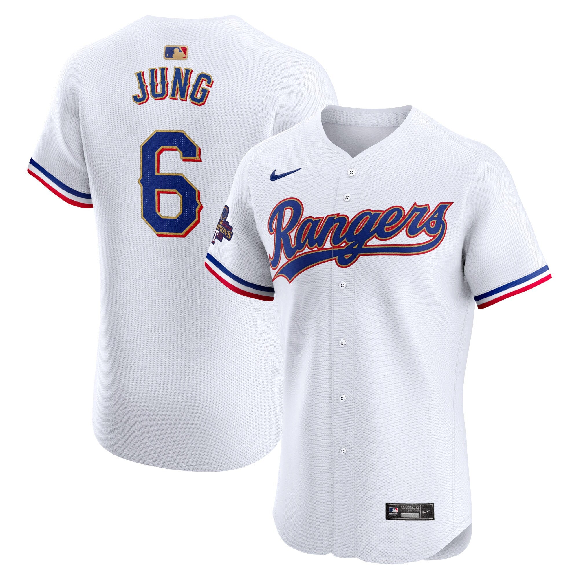 Josh Jung Texas Rangers gold Elite jersey