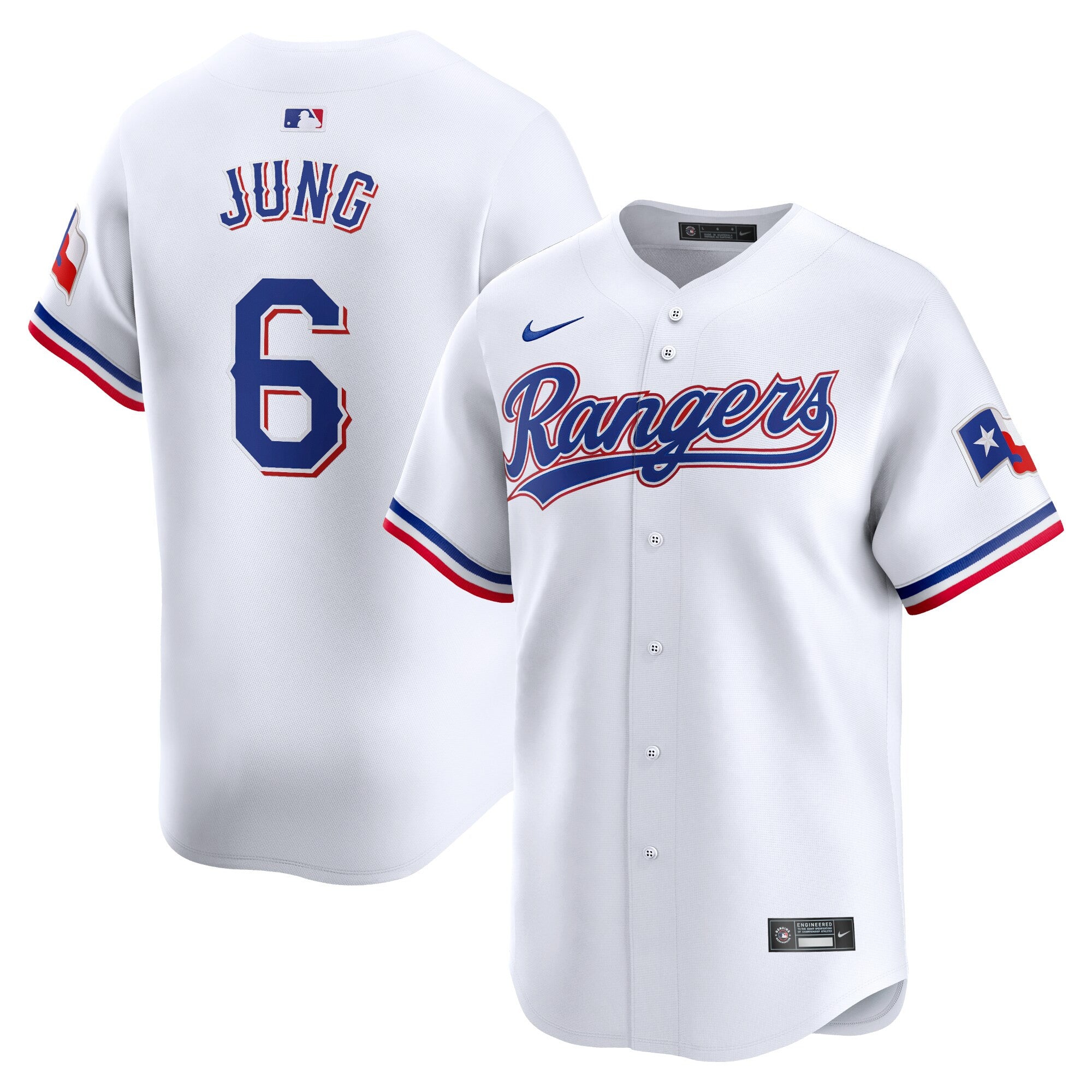 Josh Jung Texas Rangers white Limited jersey