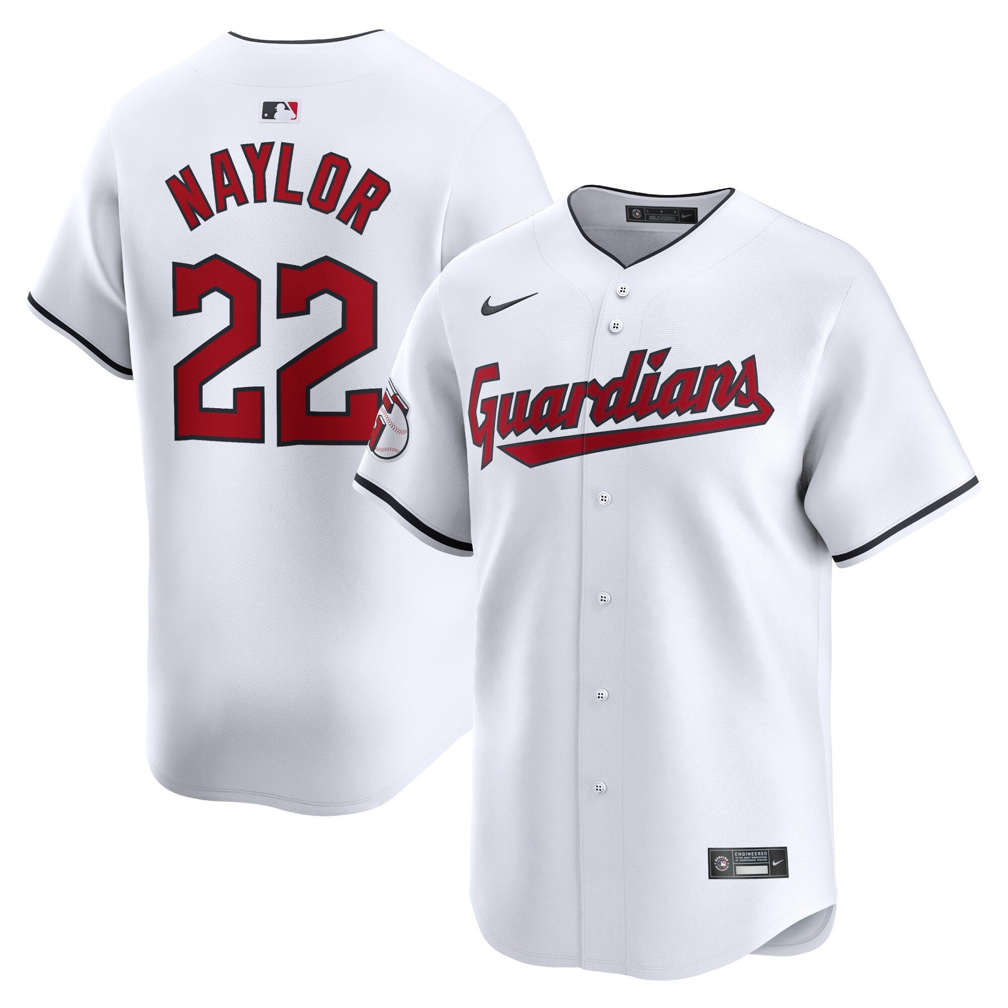 Josh Naylor Cleveland Guardians white Limited jersey