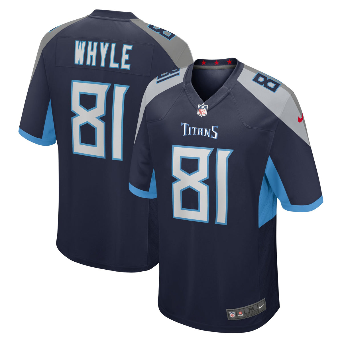 Josh Whyle Tennessee Titans navy jersey