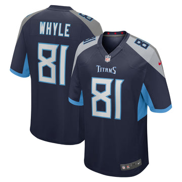 Josh Whyle Tennessee Titans navy jersey
