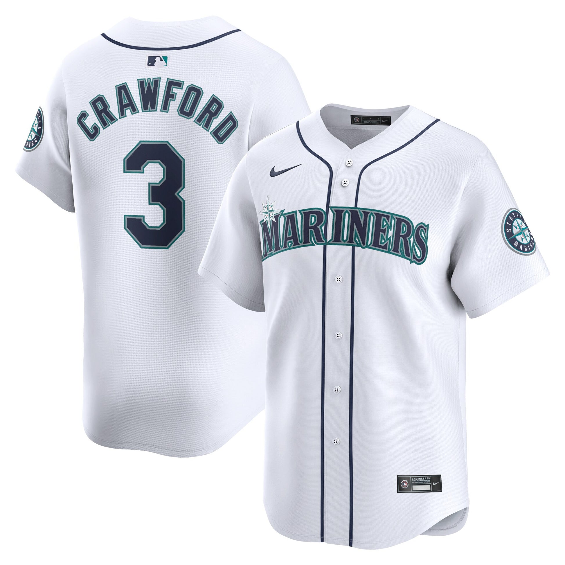 J.p. Crawford Seattle Mariners white Limited jersey