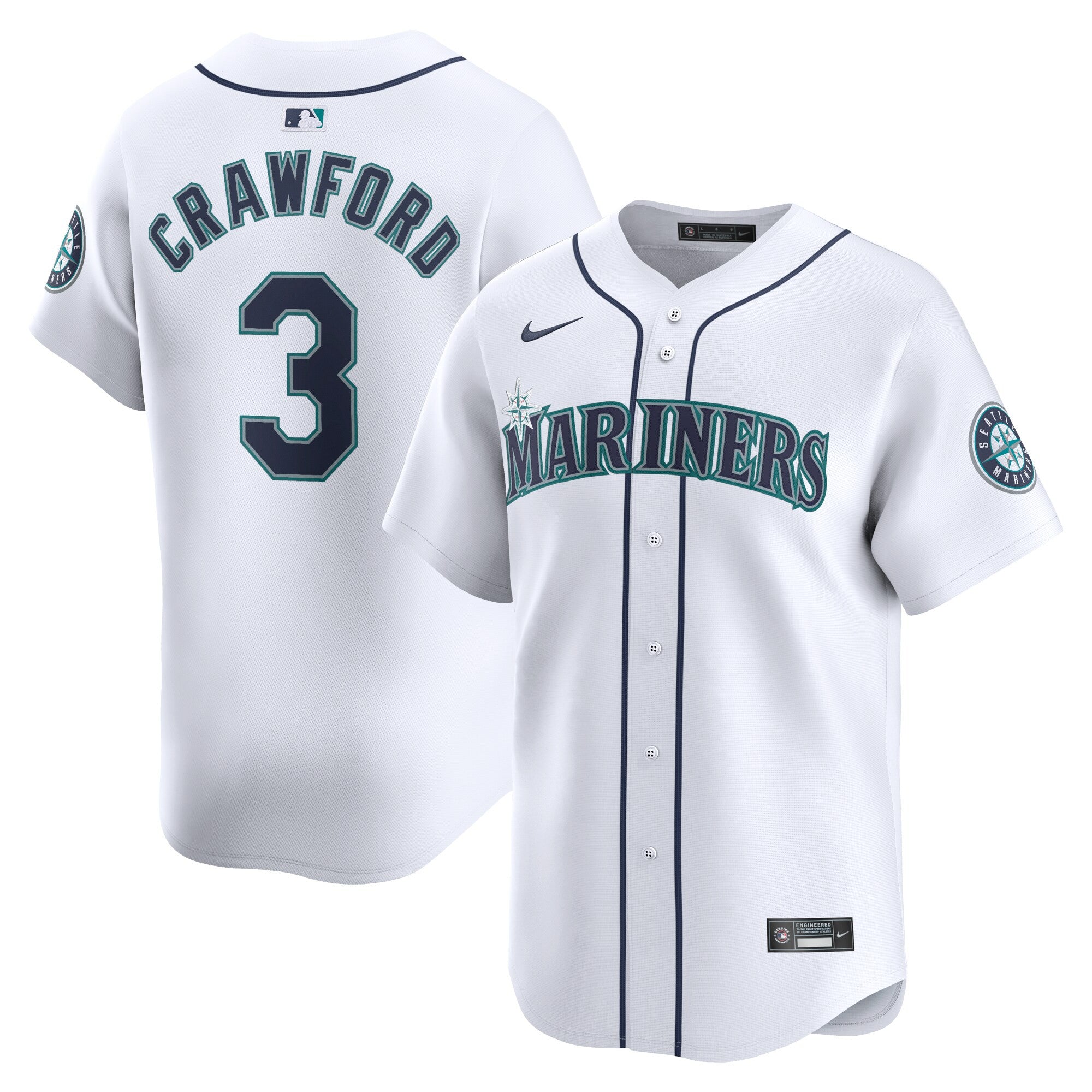 J.p. Crawford Seattle Mariners white Limited jersey