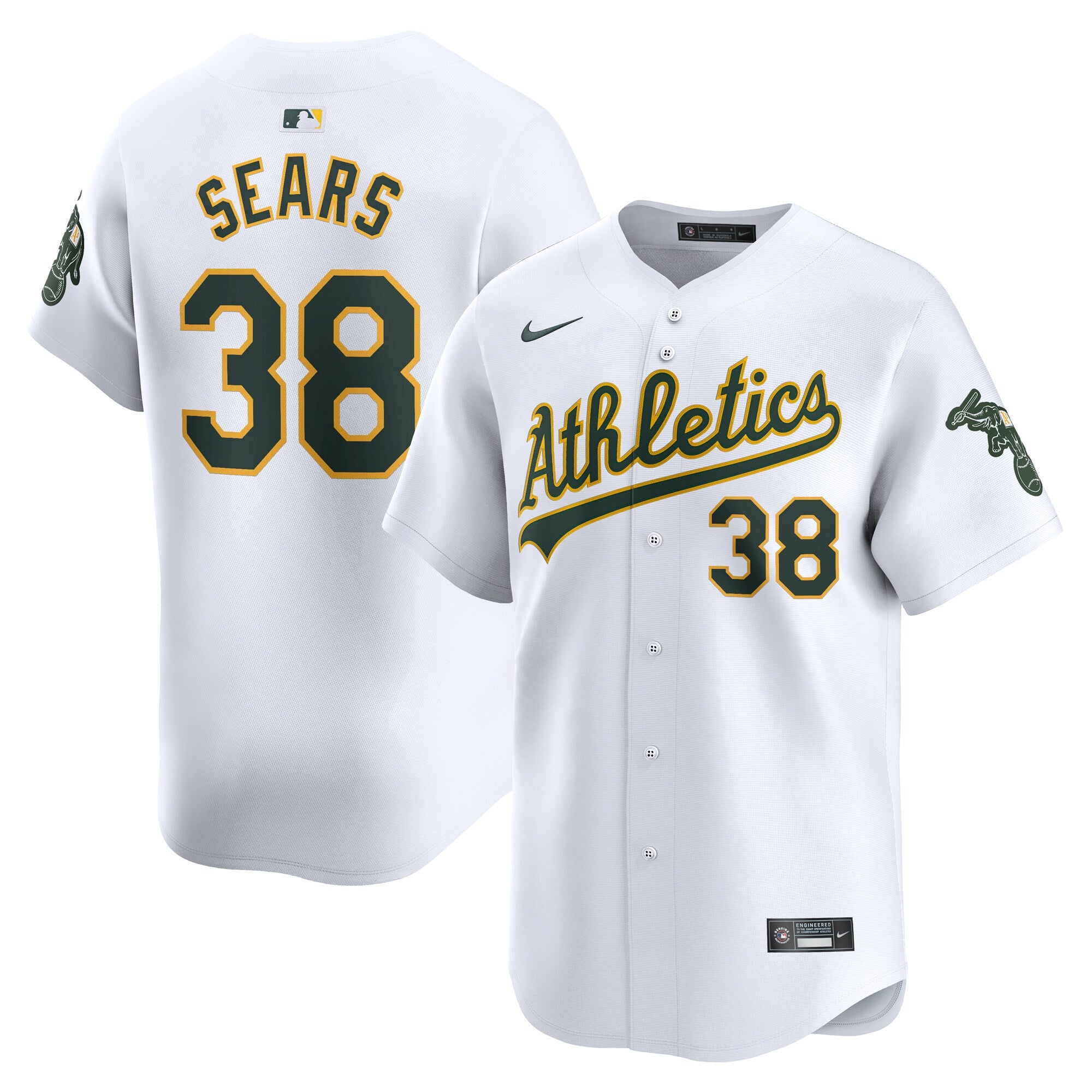 Jp Sears Oakland Athletics white Limited jersey