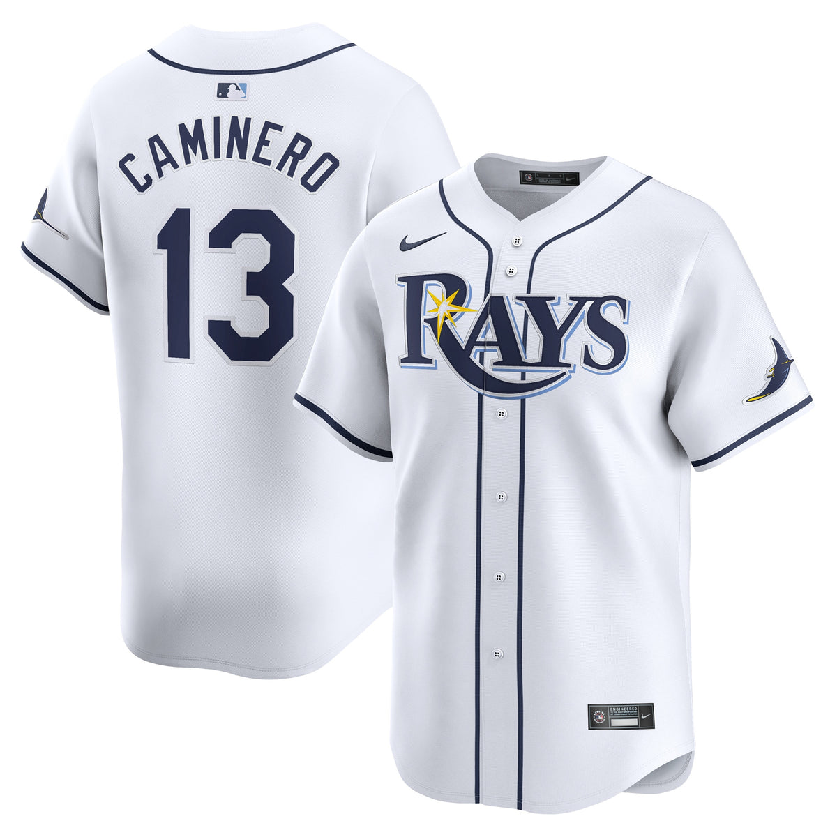 Junior Caminero Tampa Bay Rays white Limited jersey