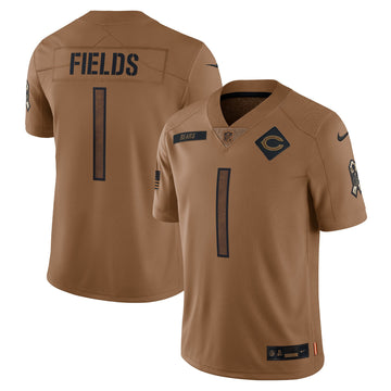 Justin Fields Chicago Bears brown Salute To Service jersey