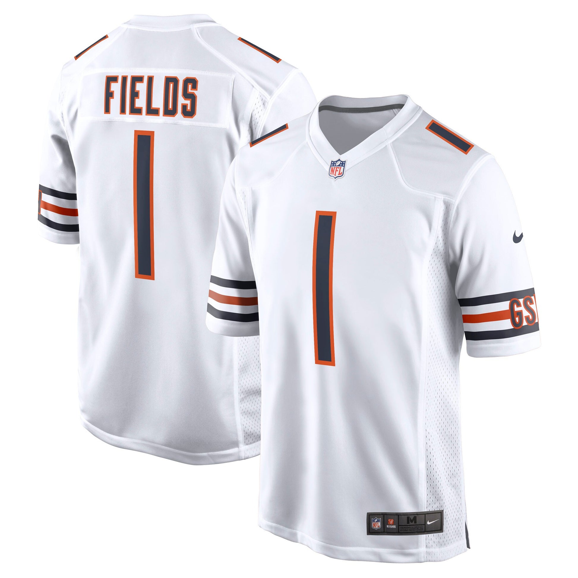 Justin Fields Chicago Bears white jersey