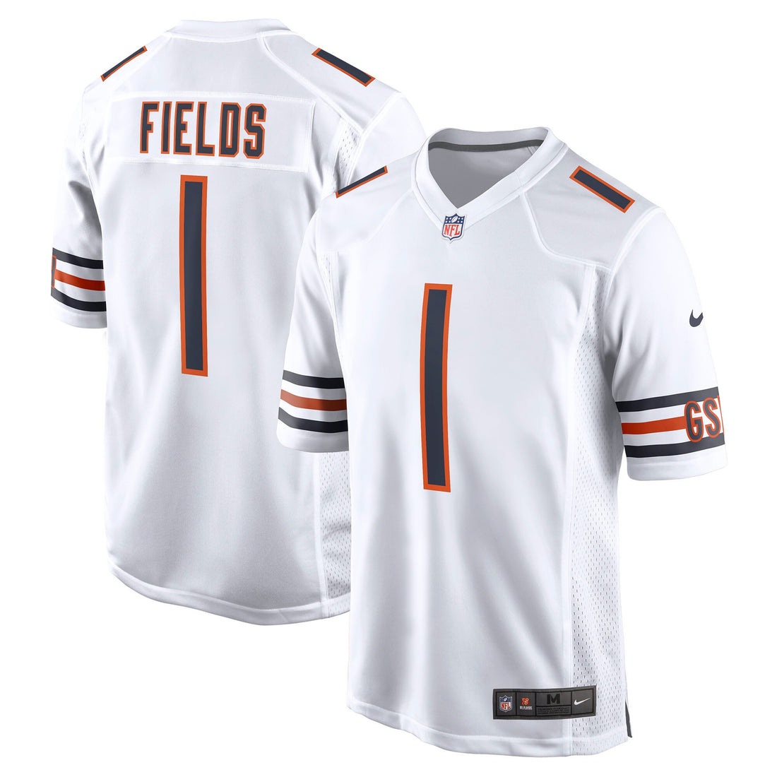 Justin Fields Chicago Bears white jersey