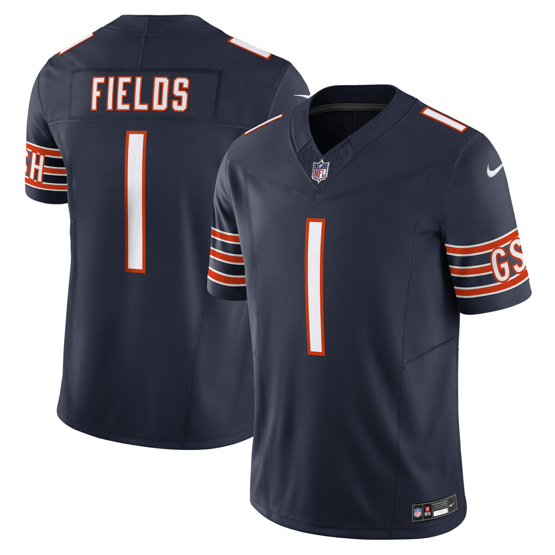 Justin Fields Chicago Bears navy Vapor jersey