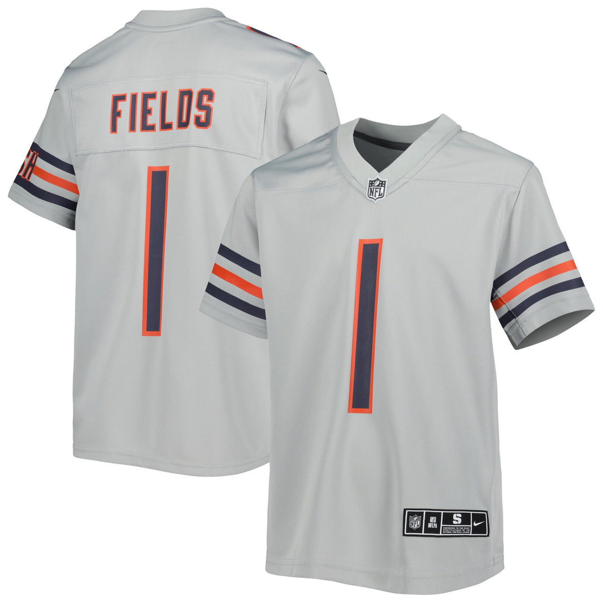 Justin Fields Chicago Bears gray jersey