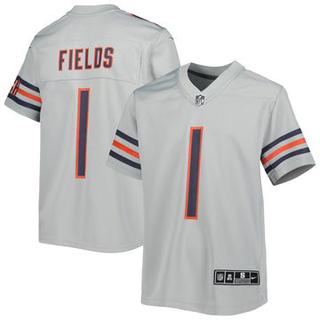 Justin Fields Chicago Bears gray jersey