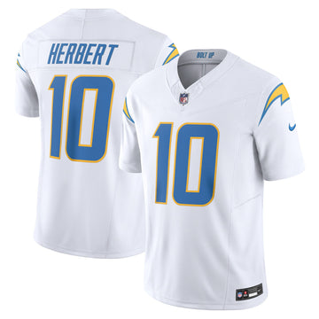 Justin Herbert Los Angeles Chargers white Vapor jersey
