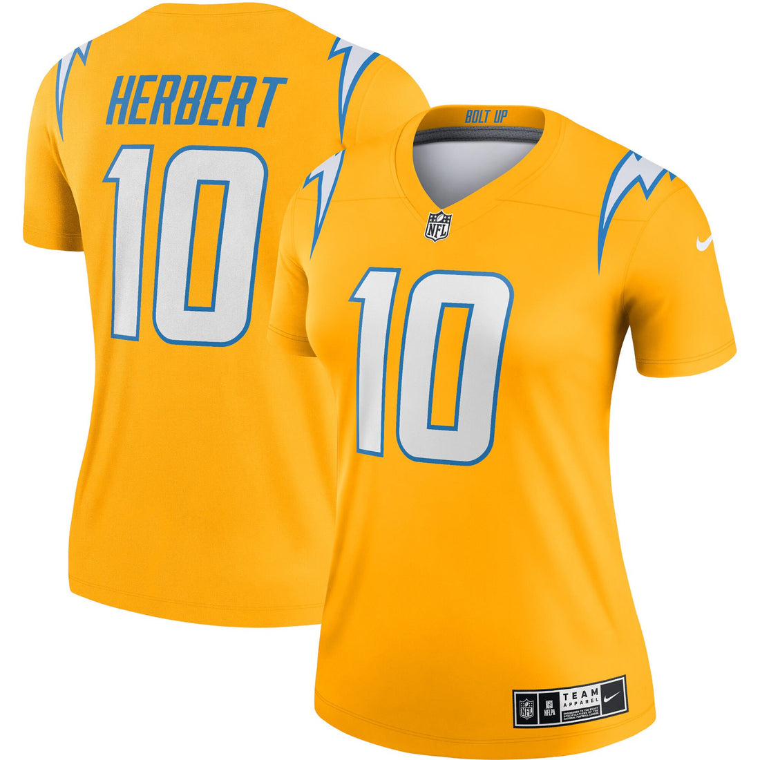 Justin Herbert Los Angeles Chargers gold Inverted Legend jersey