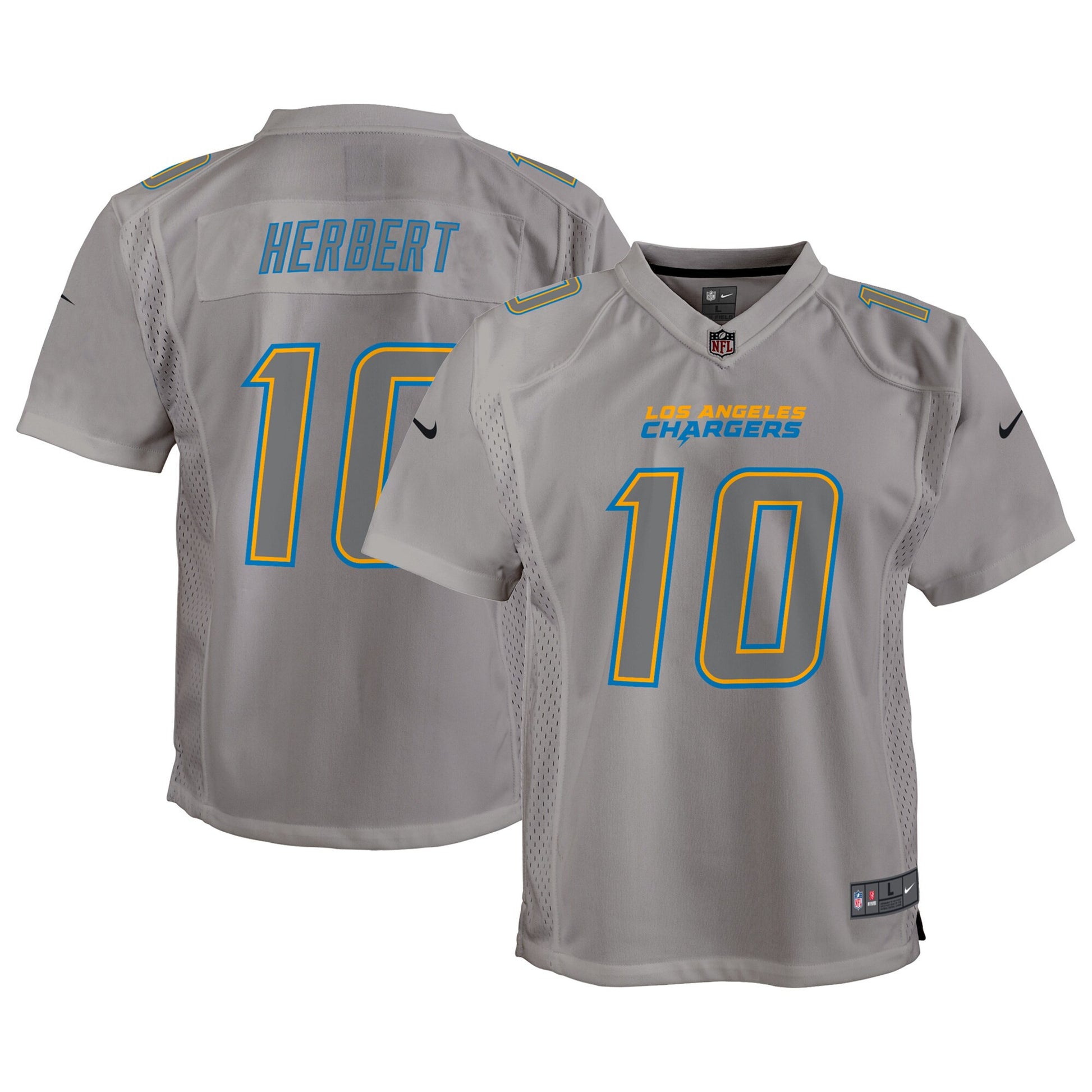 Justin Herbert Atmosphere Los Angeles Chargers gray jersey