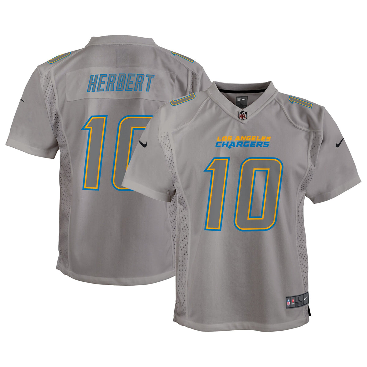 Justin Herbert Atmosphere Los Angeles Chargers gray jersey