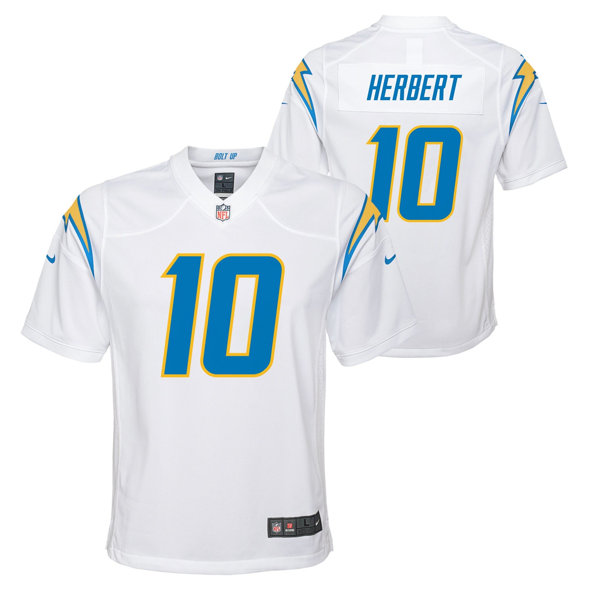 Justin Herbert Los Angeles Chargers white jersey