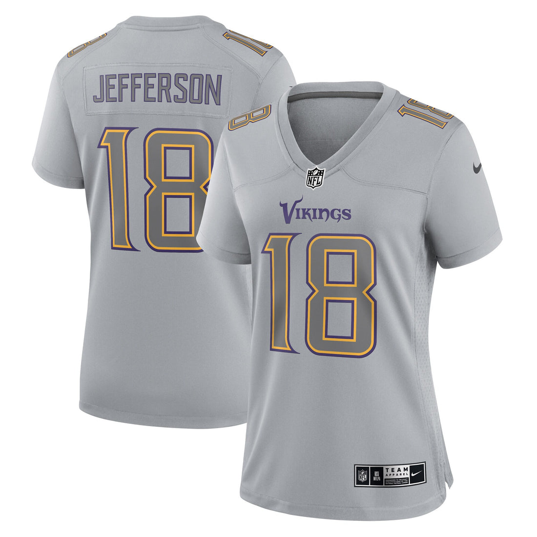 Justin Jefferson Atmosphere Minnesota Vikings gray Fashion jersey
