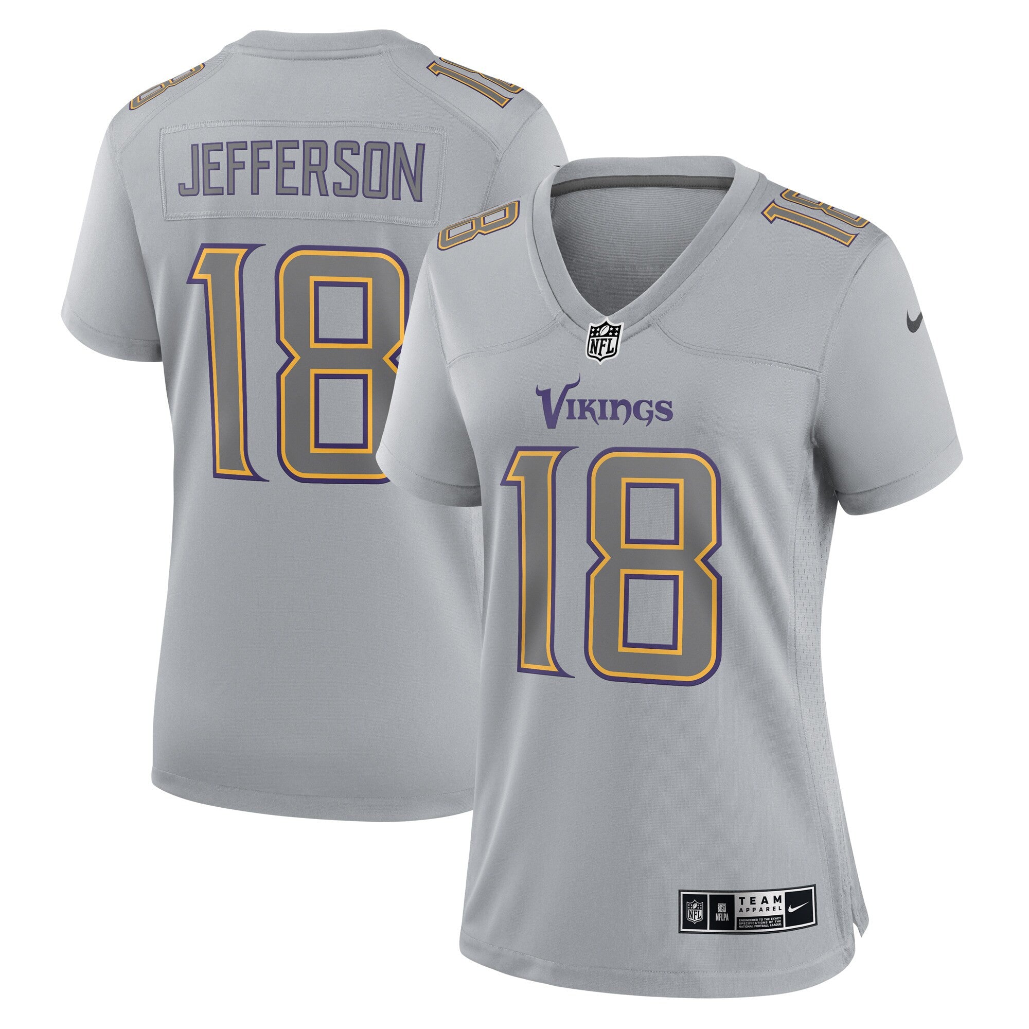 Justin Jefferson Atmosphere Minnesota Vikings gray Fashion jersey