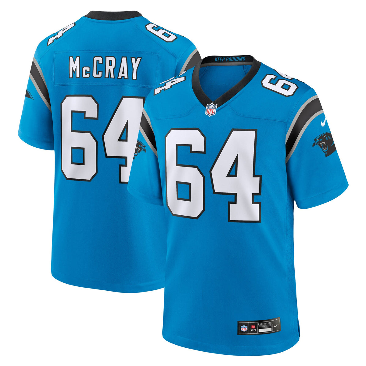 Justin Mccray Carolina Panthers blue Alternate jersey