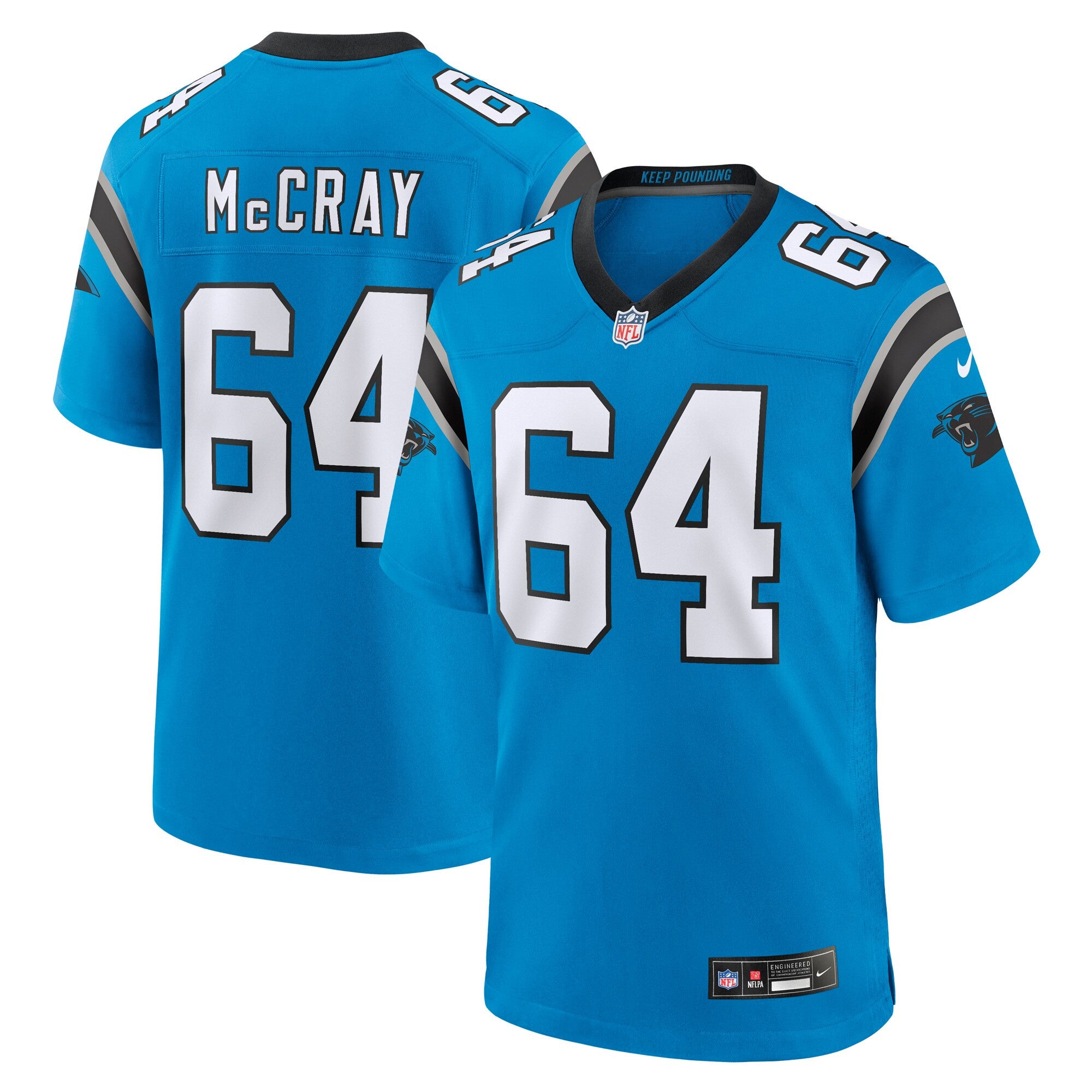 Justin Mccray Carolina Panthers blue Alternate jersey