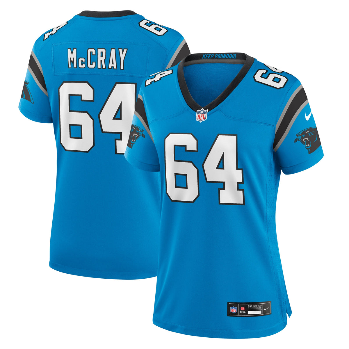 Justin Mccray Carolina Panthers blue Alternate jersey