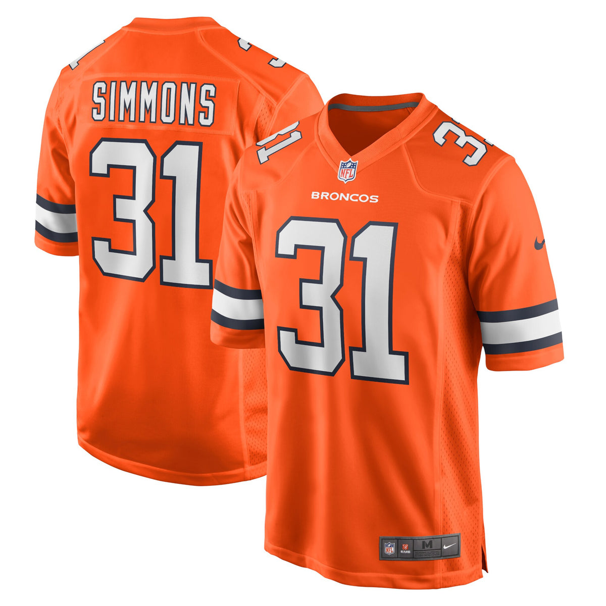 Justin Simmons Denver Broncos orange Alternate jersey
