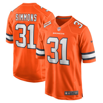 Justin Simmons Denver Broncos orange Alternate jersey