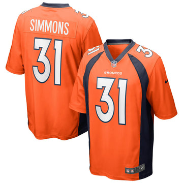 Justin Simmons Denver Broncos orange jersey
