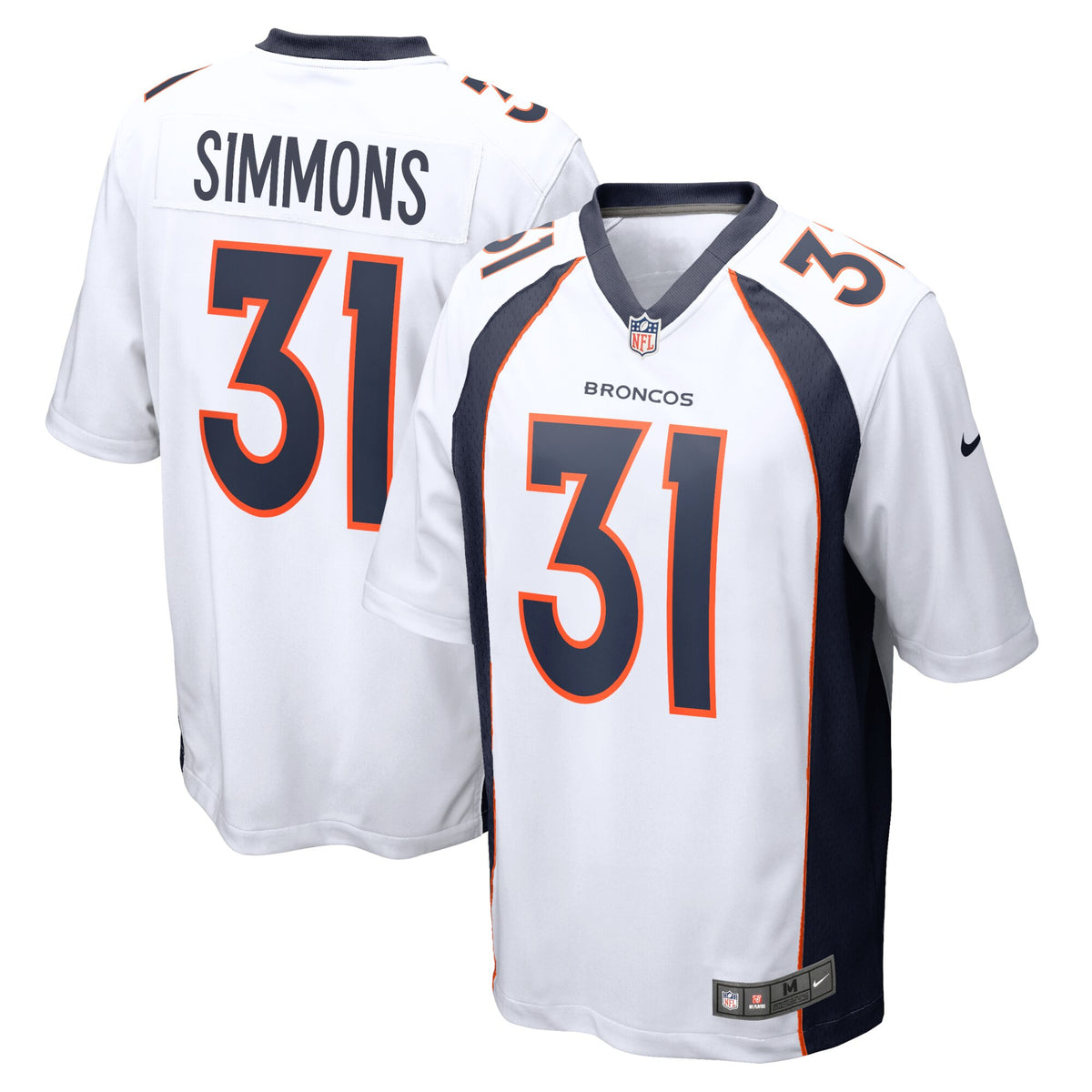 Justin Simmons Denver Broncos white jersey