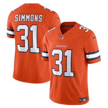 Justin Simmons Denver Broncos orange Vapor jersey