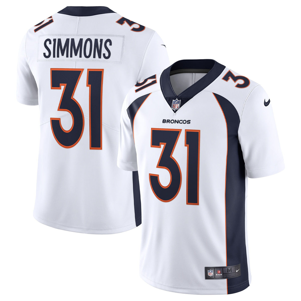 Justin Simmons Denver Broncos white Vapor jersey
