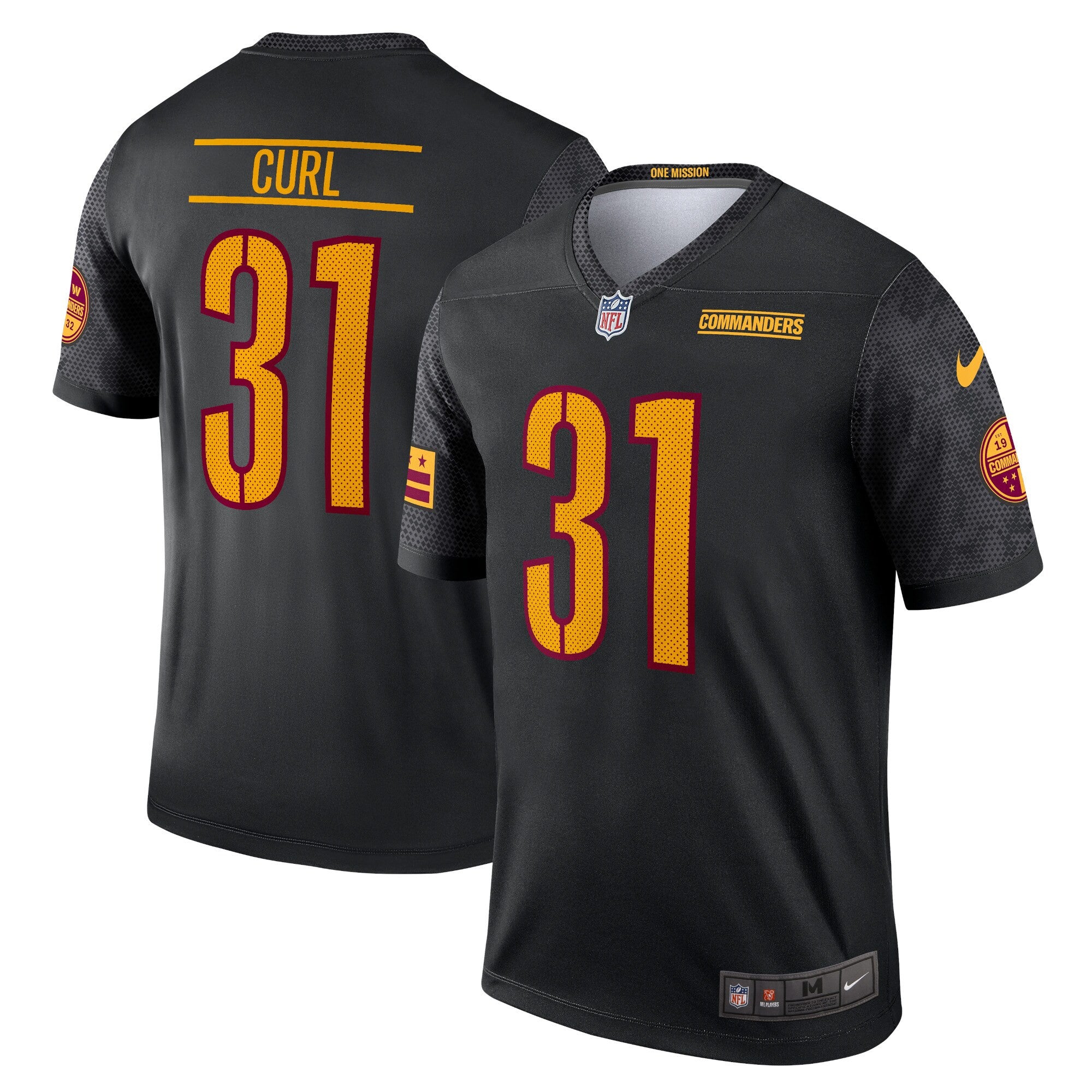 Kamren Curl Washington Commanders black Alternate jersey