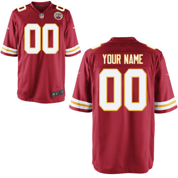 Custom Kansas City Chiefs red Game jersey