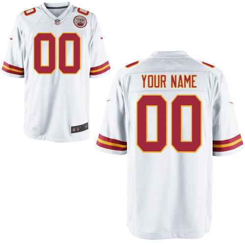 Custom Kansas City Chiefs white Game jersey