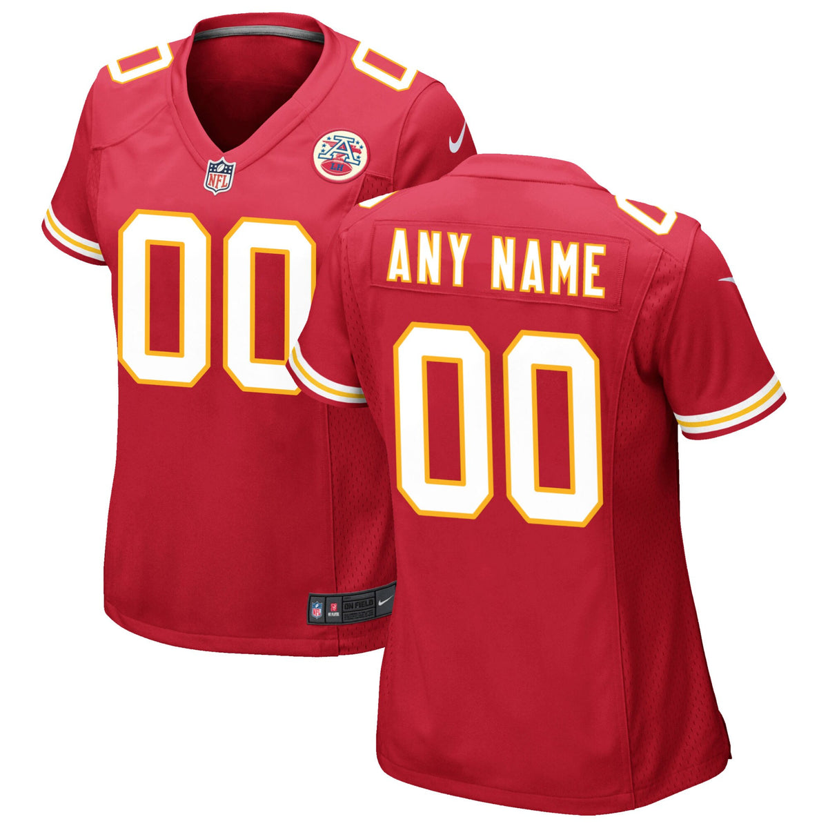 Custom Kansas City Chiefs red jersey