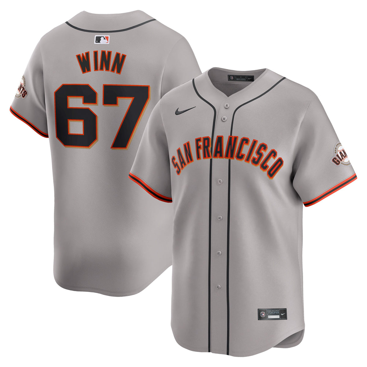 Keaton Winn San Francisco Giants gray Limited jersey