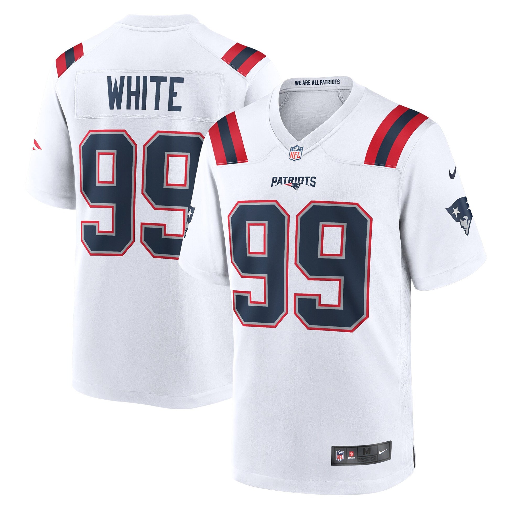 Keion White New England Patriots white jersey