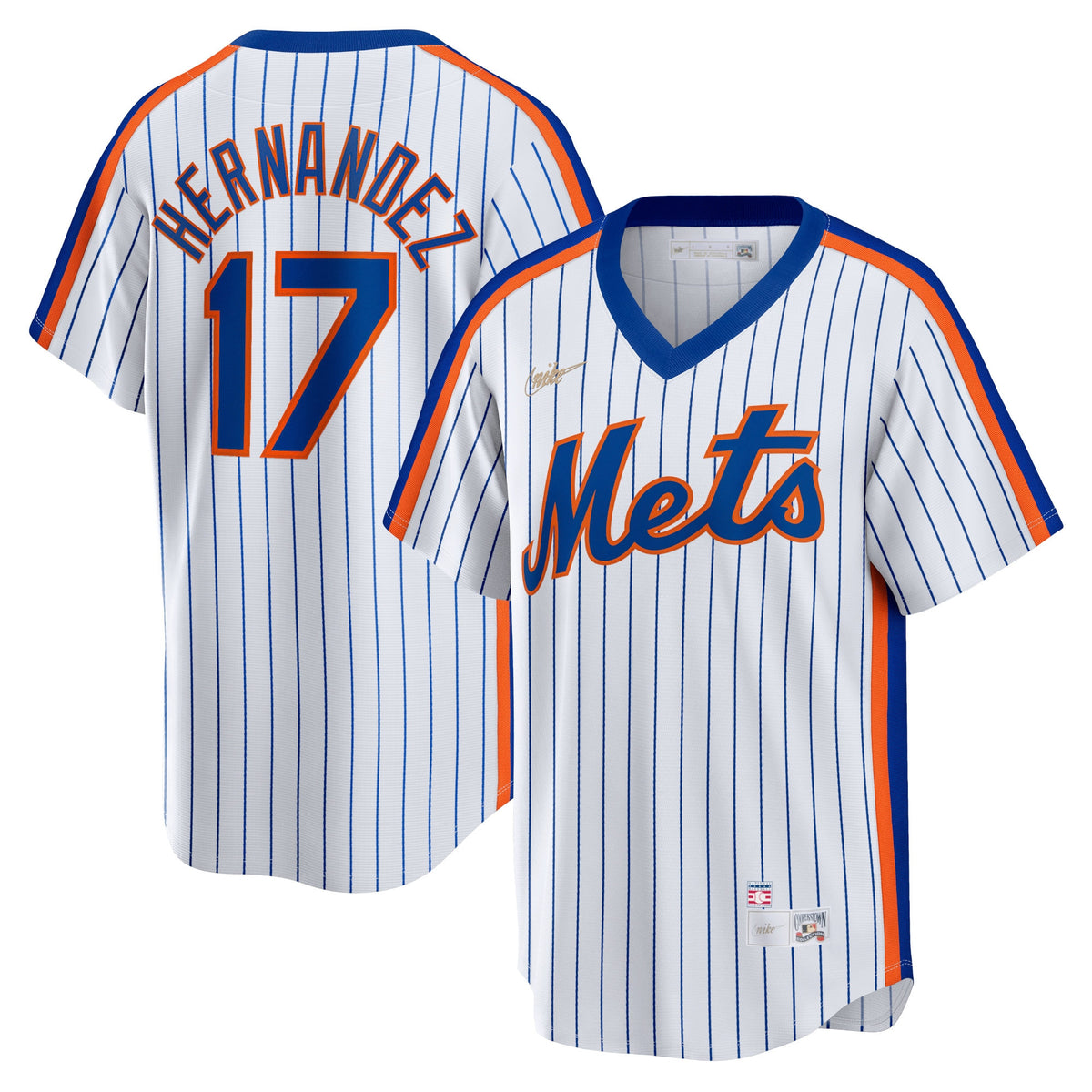 Keith Hernandez New York Mets white Cooperstown jersey