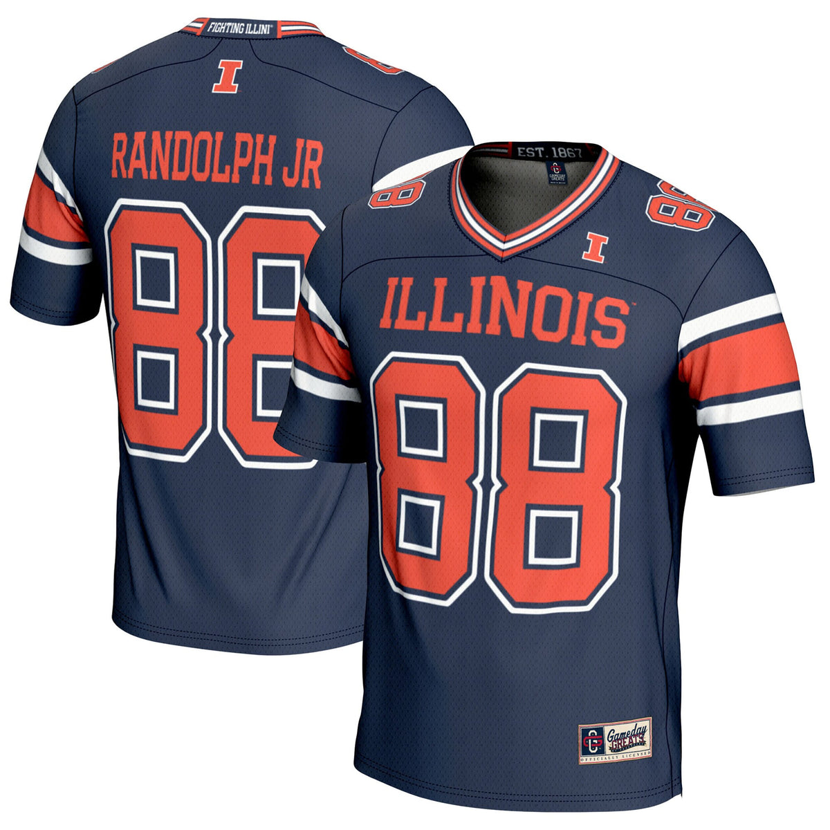 Keith Randolph Jr Illinois Fighting Illini navy jersey