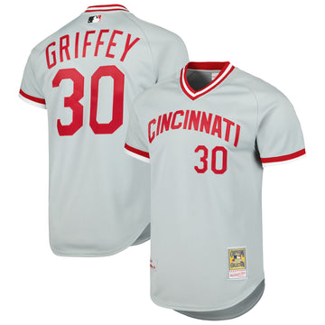 Ken Griffey Jr Cincinnati Reds gray Throwback jersey
