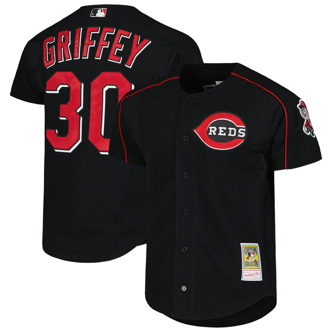 Ken Griffey Jr Cincinnati Reds black Cooperstown jersey