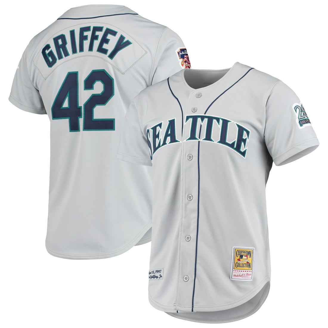 Ken Griffey Jr Seattle Mariners gray Cooperstown jersey